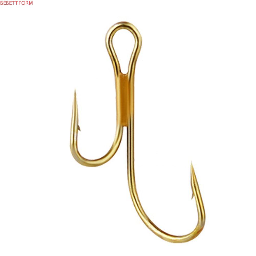 BEBETTFORM 20pcs Anzol Duplo De Pesca , Aço Com Alto Carbono Antiderrapante Barbado Dourado Criativo