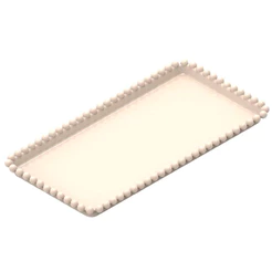 Bandeja Esfera Acrílica Durável Retangular - Bege - 25x13cm - 1 unidade - Rizzo - Rizzo
