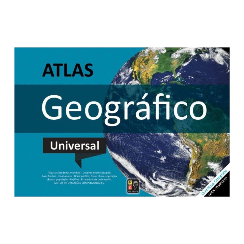 Atlas Geográfica Universal - Todas As Bandeiras Mundiais, Detalhes, Vegetação, etc - Livro Físico