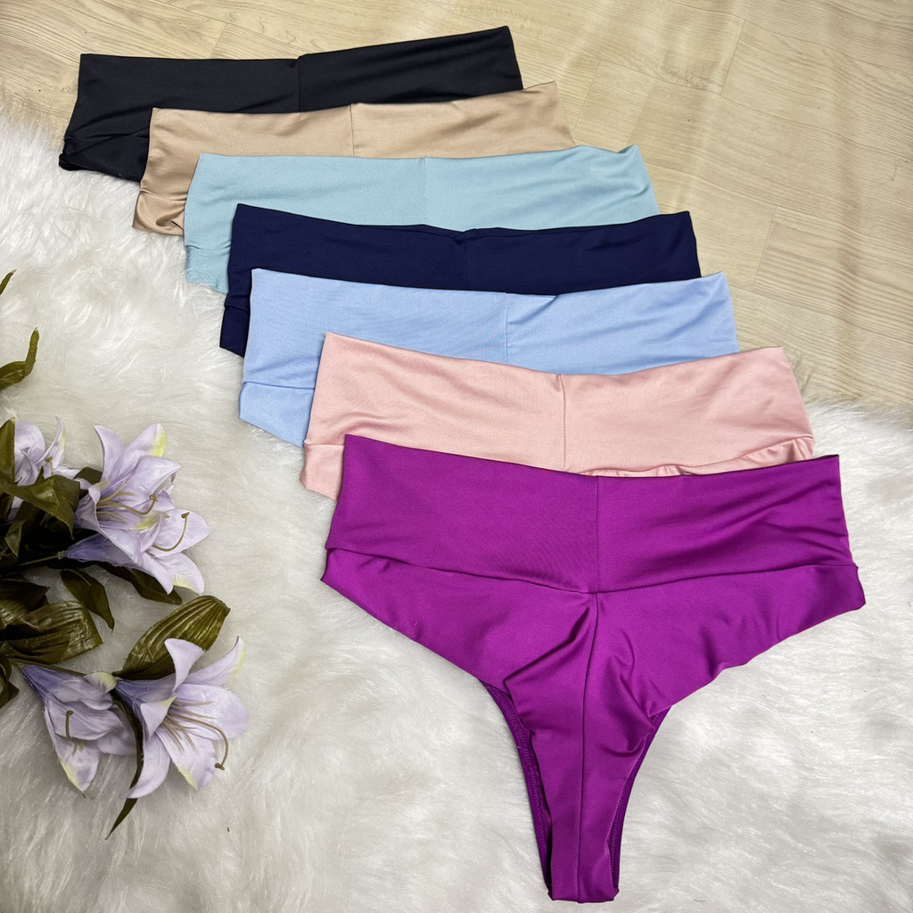 Kit Calcinhas Fio Dental Duplo Plus Size Cós Duplo Conforto Cintura Alta Valentina em Oferta na Shopee