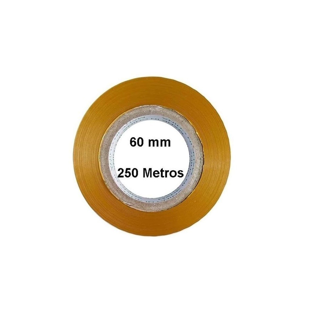 Fita Adesiva Laranja 60mm 250 Metros Para Embalar Caixas
