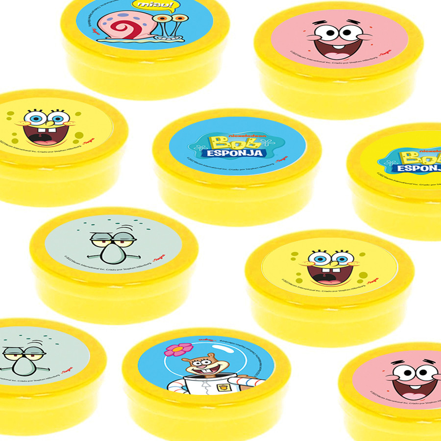 Latinha Lembrancinha Amarela - Festa Bob Esponja - 8 cm - 20 unidades - Rizzo