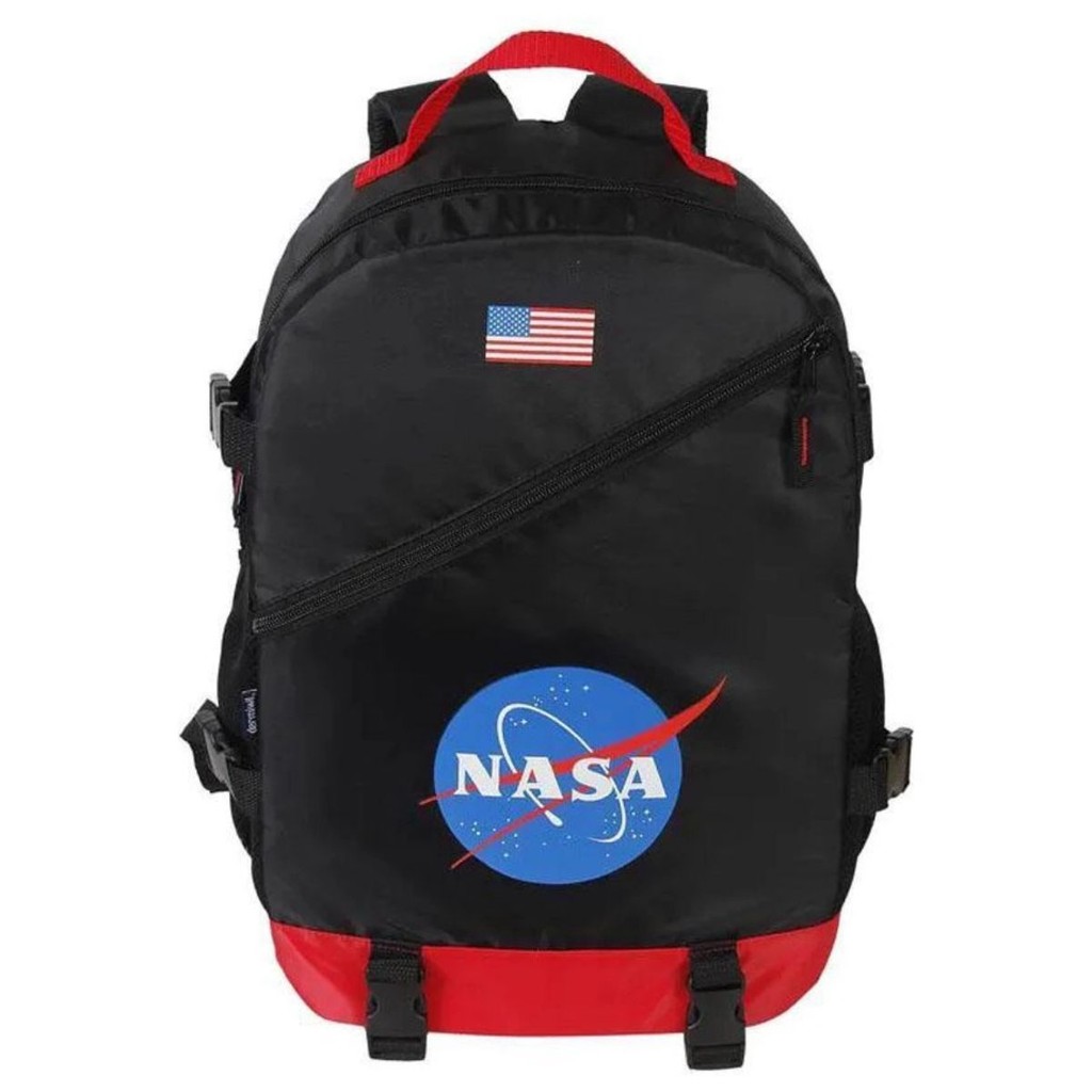 Mochila Costas Juvenil Nasa Preto/Vermelho Dermiwil