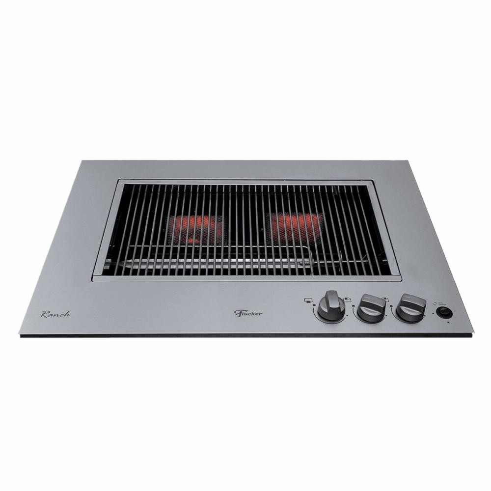 Churrasqueira Cooktop Fischer À Gas Bivolt Com Tampa Inox 31200(83551)