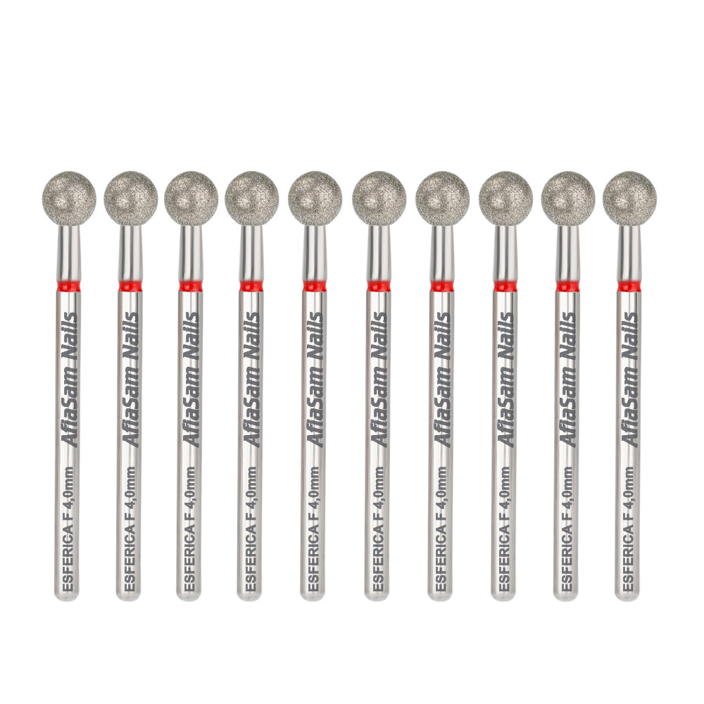 10 Broca Diamantada Esférica Vermelha 4,0mm 08F Unhas em Oferta na Shopee