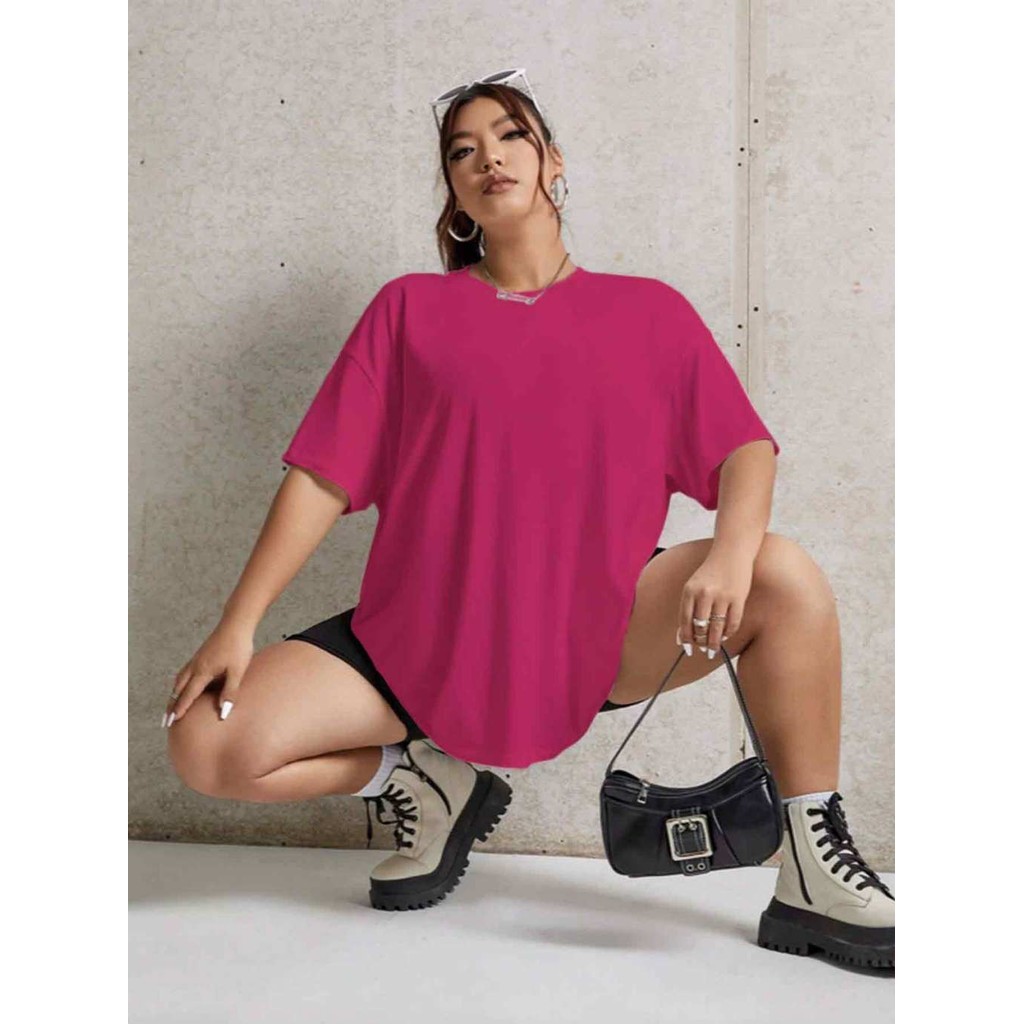 Blusa Lisa Camisa Oversized Aesthetic Esporte Tendência Moderna T Shirt Sem Estampa Larga Estilosa