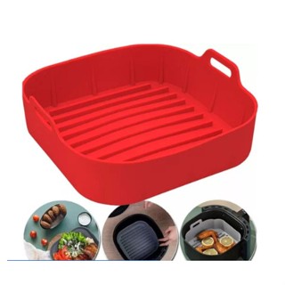 Forma De Silicone Air fryer Antiaderente Cesto Silicone Fritadeira Elétrica Quadrado