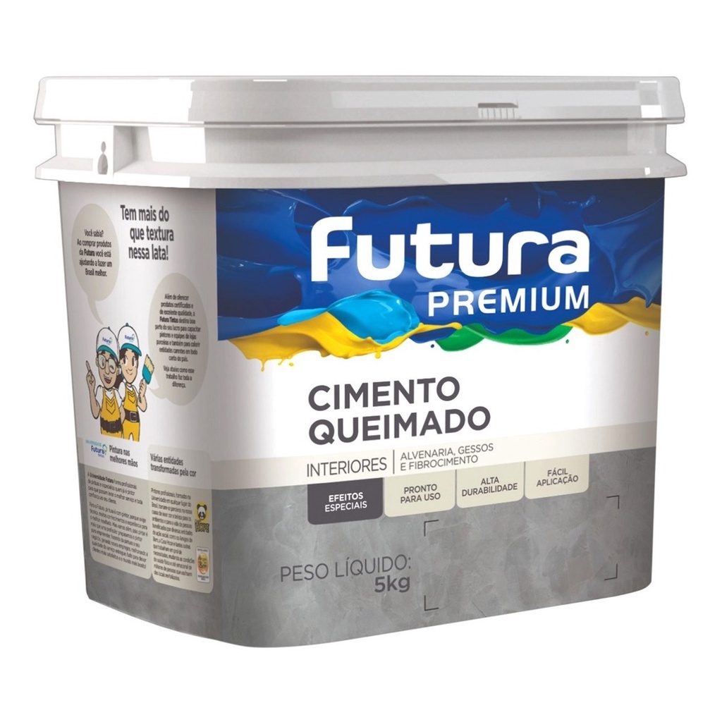 Cimento Queimado Parede 5KG Premium Futura (cores)