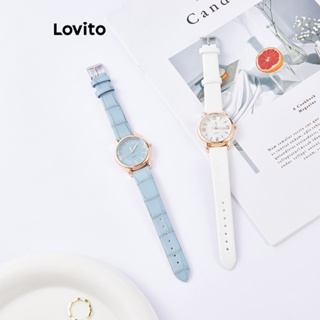 Lovito Casual Simples Relógio Feminino de Metal Quartzo L63AD287 (Branco/Azul-Esverdeado) em Oferta na Shopee