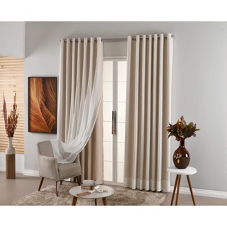 Cortina De Blackout Com Voil  4,00 x 2,50 Para Sala E Quarto em Oferta na Shopee