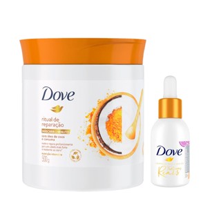 Kit Máscara Dove Ritual Reparação e Booster Texturas Reais Hidratação