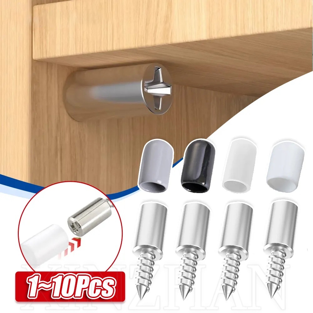 Conjuntos De Pregos De Prateleira Com Tampa De Borracha Antiderrapante/Suporte Parafuso Auto-Roscante Integrado/Laminados De Guarda-Roupa/De Fixação Da Divisória De Vidro Do Gabinete