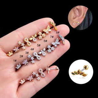1 Pedaço De Borboleta Libélula Coroa Em Forma De Brinco De Cartilagem Helix Lobe Piercing 20 Gauge