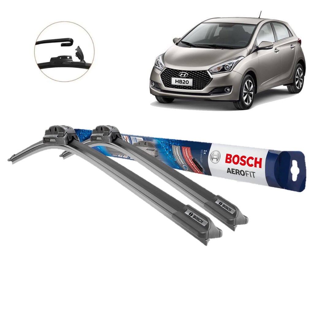 Par Palheta Limpador Dianteiro Hyundai HB20 1.0 1.6 2012 2013 2014 2015 2016 2017 2018 2019