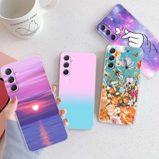 Capa Samsung Galaxy A14 5G SM-A146B A145F Silicone Soft TPU Para SamsungA14 A 14 Traseira 2023 Padrão De Borboleta Da Moda Do Pára-Choques Transparente