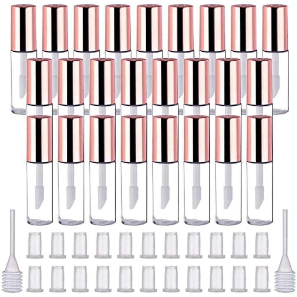 New Empty Lip Gloss Tubes Containers Clear Mini Refillable Travel Bottles Lip Balm with Rubber Lipstick Samples