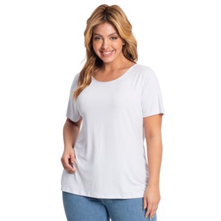 Blusa Feminina Plus Size Secret Glam Branco