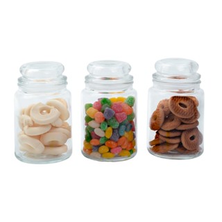 Kit 3 potes de vidro com tampa herméticos redondos 800ml - Mozcada