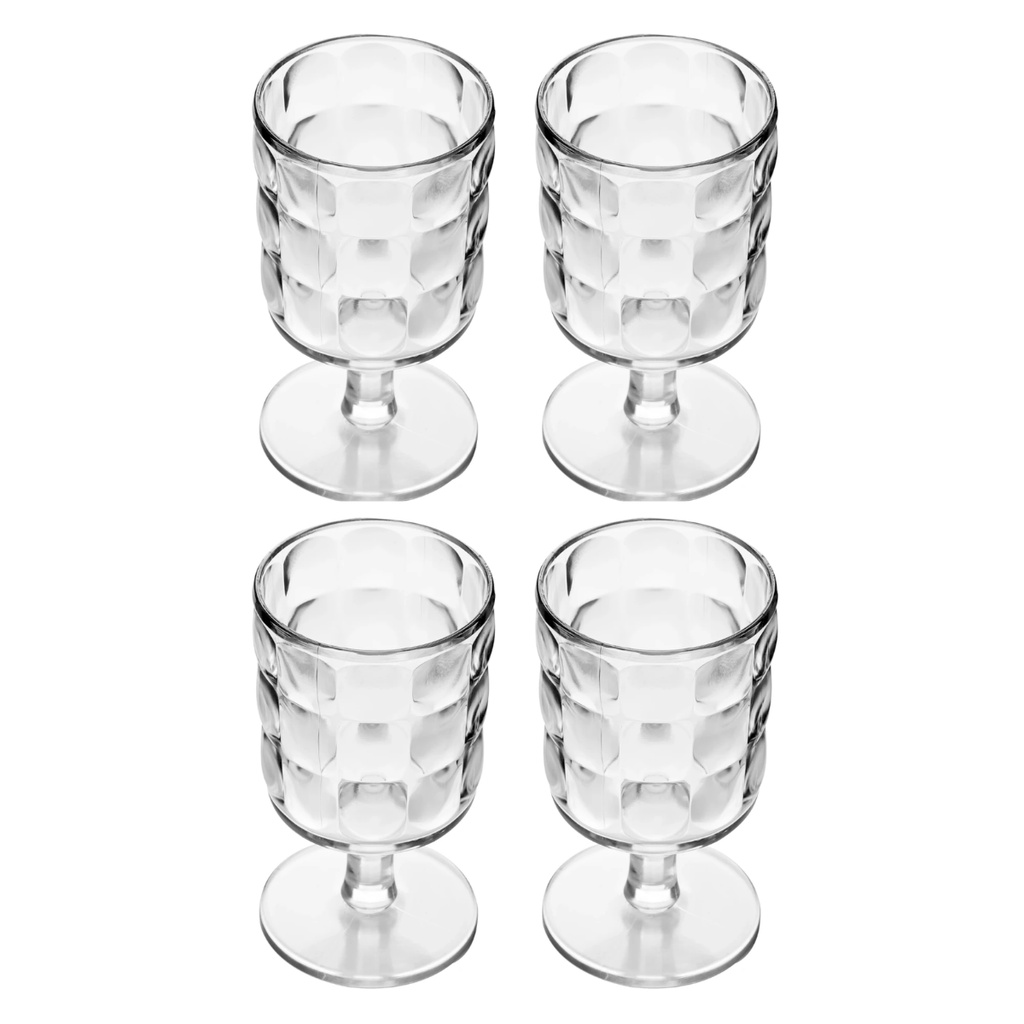 Jogo 4 Taças De Acrílico 340ml Transparente Água Suco Bubble Resistente em Oferta na Shopee