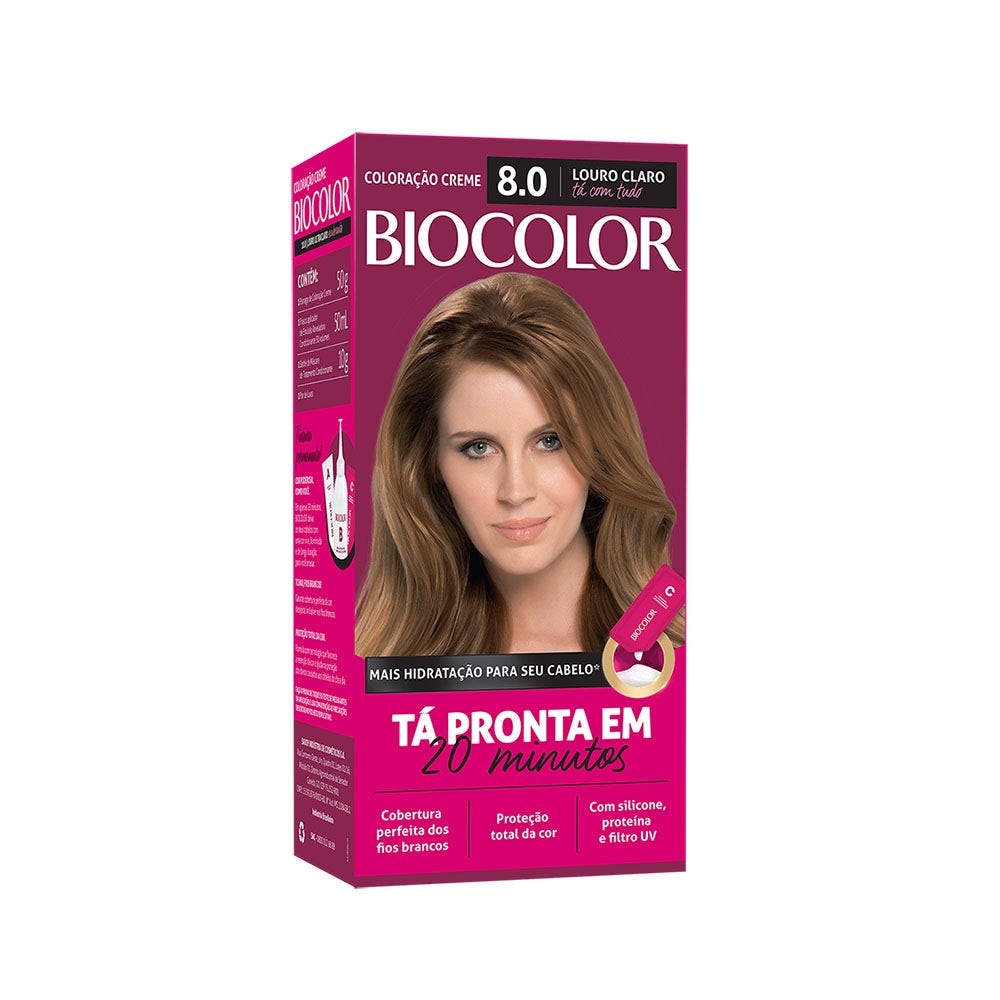 Tintura Biocolor Mini Kit 8.0 Louro Claro em Oferta na Shopee