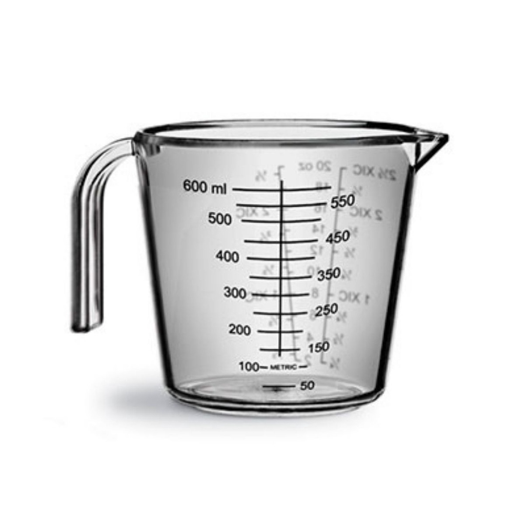 Jarra Medidora Com Escala Com Alça e Bico Em Poliestireno Capacidade 600ml Para Receitas, Massa, Cozinha, Culinária em Oferta na Shopee