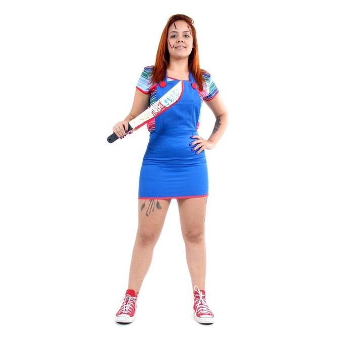 Fantasia Chucky Feminina O Boneco Assassino de Halloween