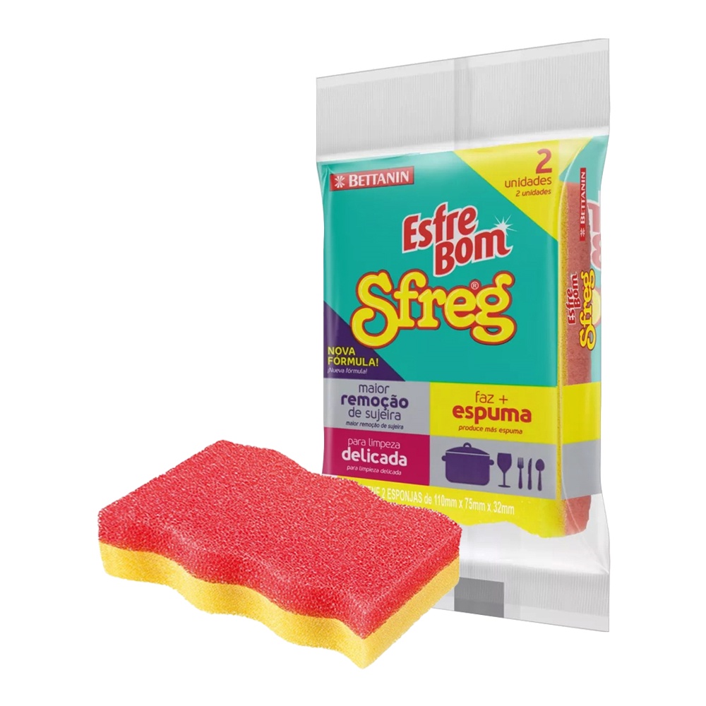 2 Unidades Esponja Esfre Bom Bettanin Sfreg Dupla Face em Oferta na Shopee