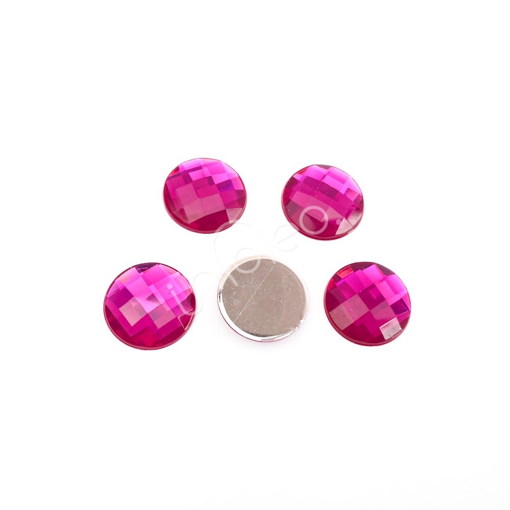 Chaton Acrílico Redondo 16mm Rosa Pink - 10 unidades