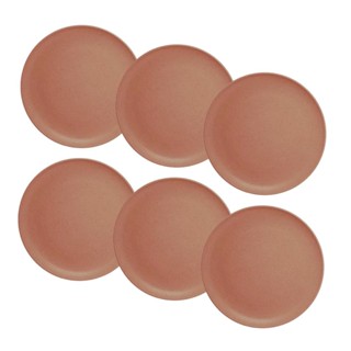 Jogo 6 Pratos de Sobremesa Fibra PP Terracota Wolff 19,5cm