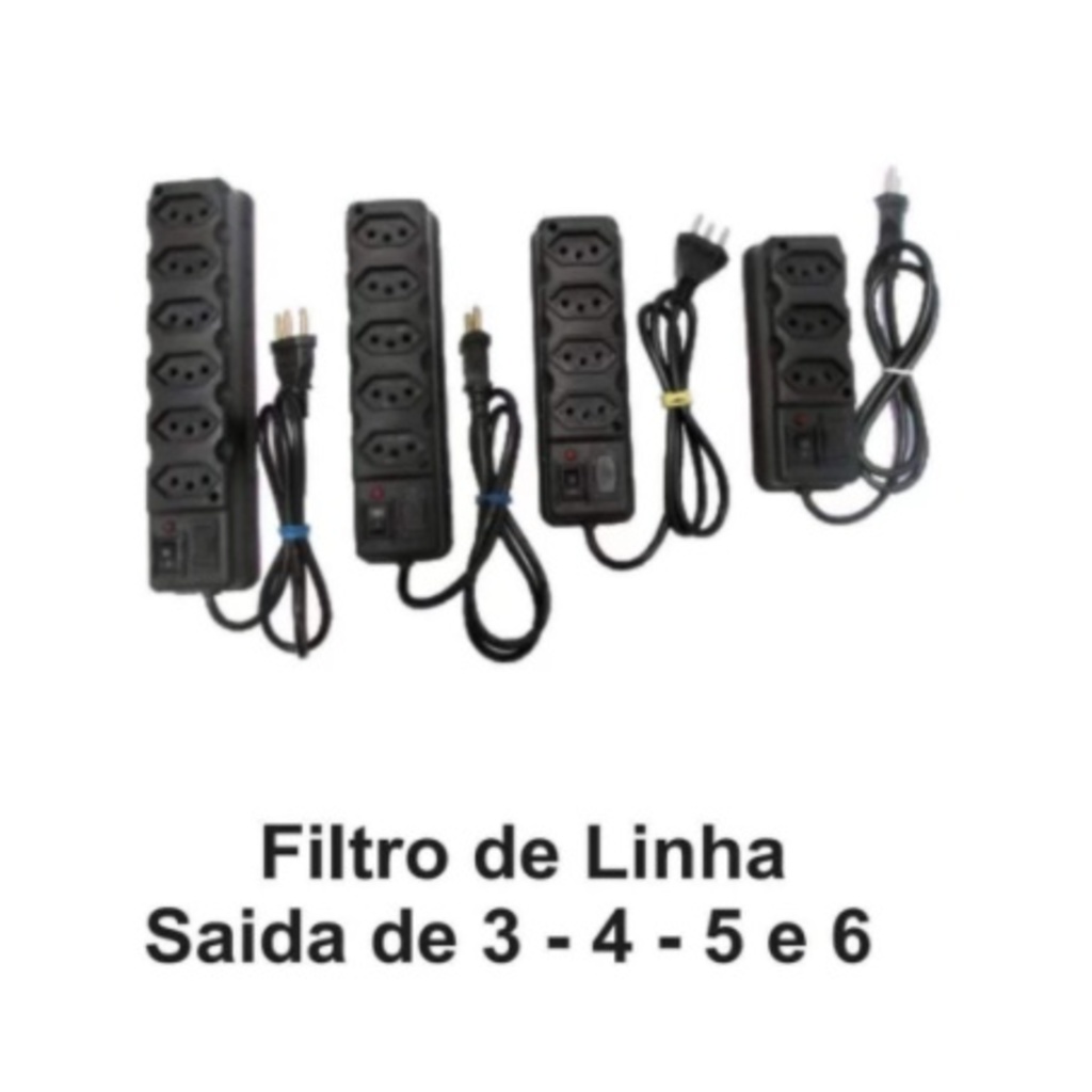 Filtro de Linha de Tomadas Régua Elétrica Ótima Qualidade Proteção P/ Tv Som Computador promocao MingStore