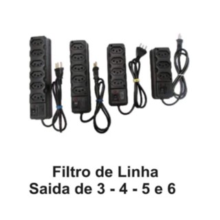 Filtro de Linha de Tomadas Régua Elétrica Ótima Qualidade Proteção P/ Tv Som Computador promocao marisa