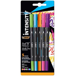 Caneta hidrográfica Dual Tip Intensity com 5 unidades Bic