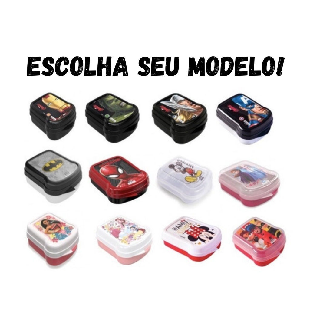 Porta Sanduíche Infantil Vasilha Para Lanche/Merenda sanduicheira Personagens Divertidos pote de sanduiche