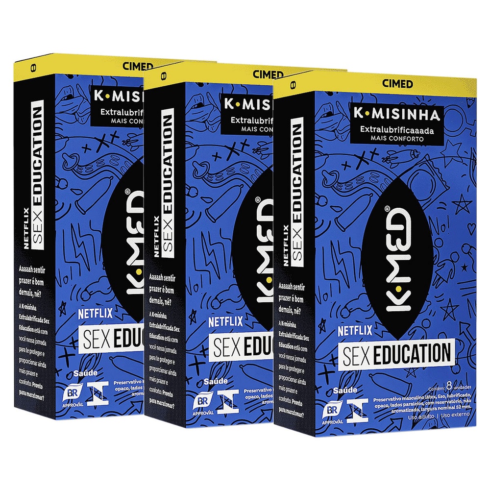 Kit 3 Unidades Preservativo K-Med K-Misinha Sex Education 8 unidades - Health