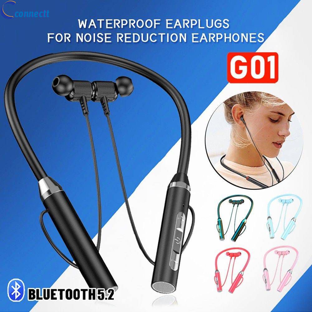 G01 Fone de ouvido Bluetooth montado no pescoço 5.2 Fone de ouvido Bluetooth estéreo Fone de ouvido Bluetooth no pescoço Fones de ouvido Bluetooth sem fio Fone de ouvido esportivo para corrida à prova d'água