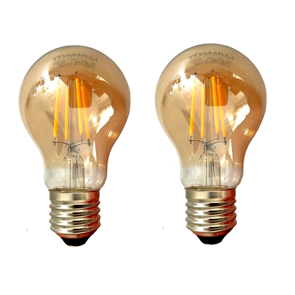 Kit 2 Lâmpadas Filamento A60 4W 2400K E27 Bivolt 440 LUMENS em Oferta na Shopee