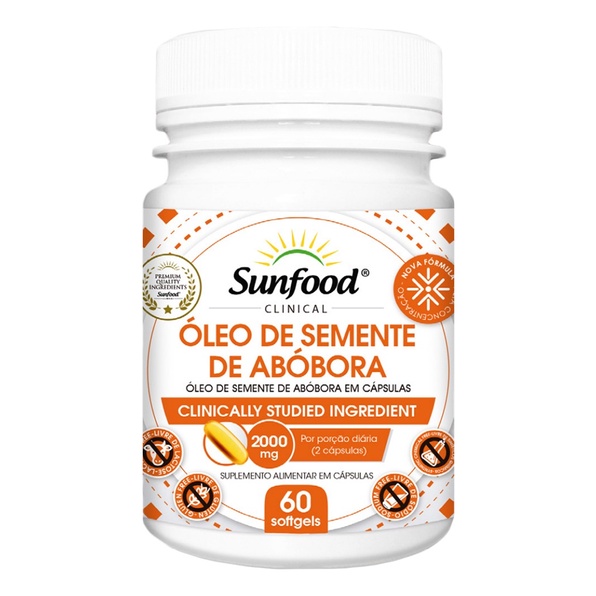 Óleo De Semente De Abóbora 2000mg 60softgels Sunfood
