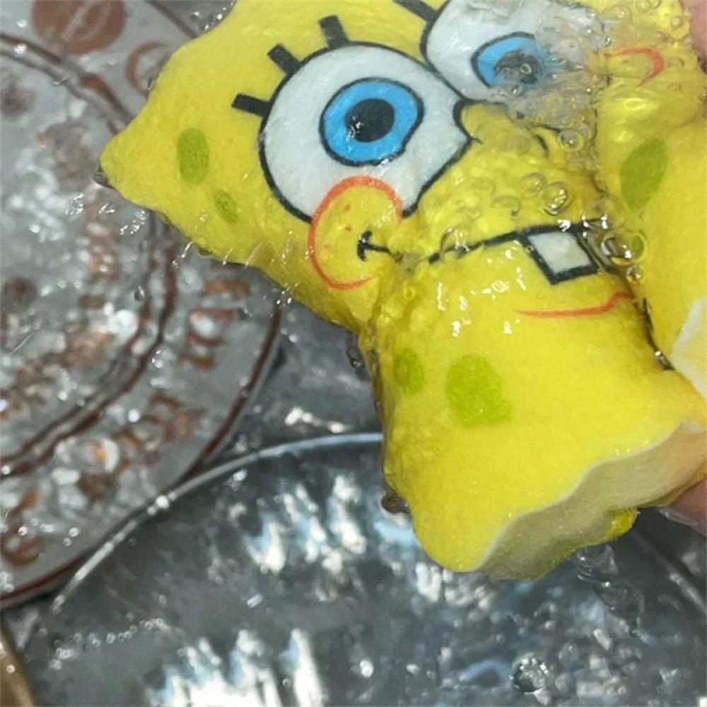 HW Lindo Desenho Animado Lavar Louça Esponja Em Forma De Bob Ferramenta De Limpeza Da Cozinha Q6U1