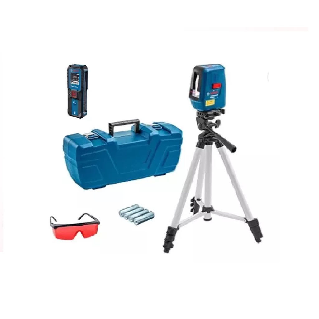 Nível À Laser 15m + Trena À Laser 30m + Tripé + Óculos Bosch