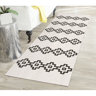 Tapete Passadeira Boho Ponto Cruz 45x140cm Natural/Preto - Antiderrapante em Oferta na Shopee