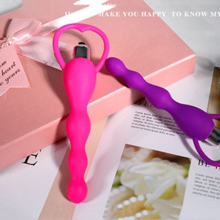 Plug anal escalonado com vibro silicone macio com multivibração 18cm a prova d