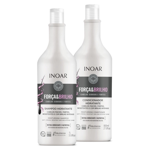 Inoar Kit Força e Brilho Shampoo 1L e Condicionador 800ml - Beauty