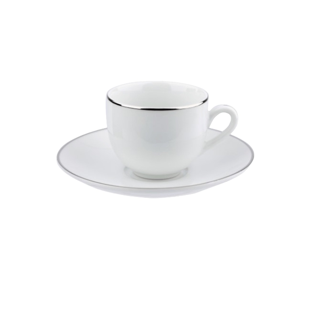 Xícara de Café em Porcelana Legacy Silver 90ml L’Hermitage Branca - Home & Living