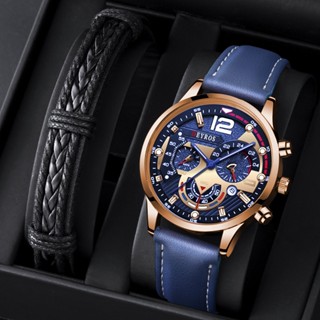 Relógio Masculino Nova Moda Negócios Relógio Masculino Pulseira De Couro Relógio De Quartzo Dos Homens