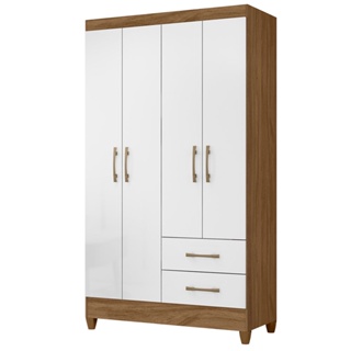 Roupeiro Moval 4 Portas 2 Gavetas Chile em Oferta na Shopee