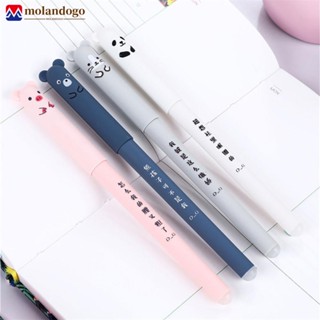 MOLANDOGO 0.35mm Conjunto De Caneta Gel Apagável Esferográfica Azul/Preto Refil De Tinta Hastes De Escrita Suprimentos Para Estudantes Escritório Escolar Papelaria B4H1