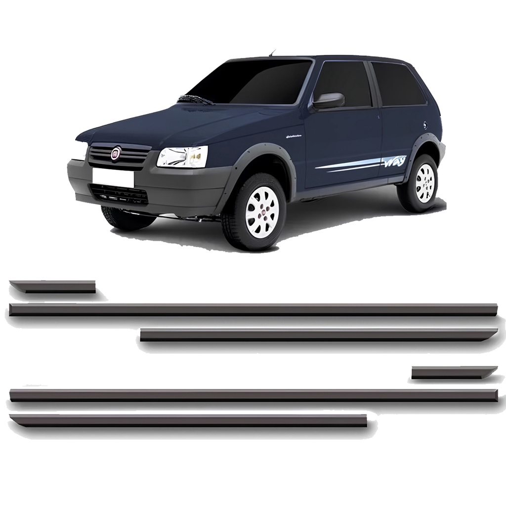 Jogo Friso Lateral Uno Way 2 Portas 2008 2009 2010 2011 2012 2013 Cinza