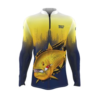 Camisa de Pesca Proteção Solar UV Dourado 2021 - Mar Negro