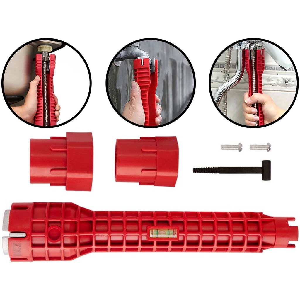 Chave Hidráulica Multifuncional 8 Em 1 Reparar Instalar Rosquear Pia Torneira Ferramenta Profissional - Home & Living