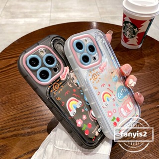 Compatível Para iPhone 11 15 Xr 14 13 12 Pro Max 8 7 6 6s Plus SE 2020 Xs INS Cartoon Bear Transparente Capa Protetora Macia De Silicone Anti-Queda